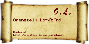 Orenstein Loránd névjegykártya